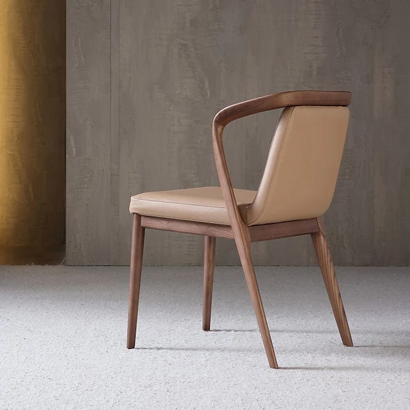 Sala da pranzo Sedia laterale moderna Sedia da pranzo imbottita legno massello Clearhalo