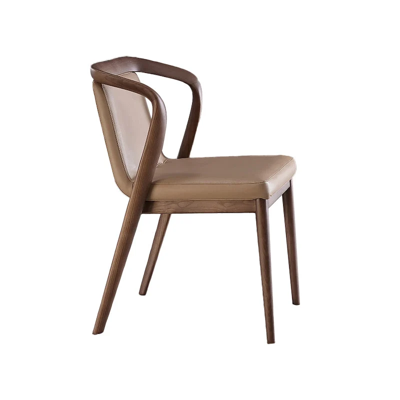 Sala da pranzo Sedia laterale moderna Sedia da pranzo imbottita legno massello Clearhalo