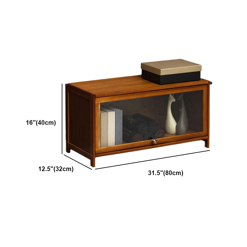Scaffale moderno marrone per libri, libreria bambù per camera da letto, con armadietti Clearhalo