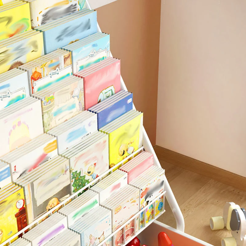 Scaffale per libri con scaletta chiusa metallo, ripiani inclusi. Libreria inclusa Clearhalo