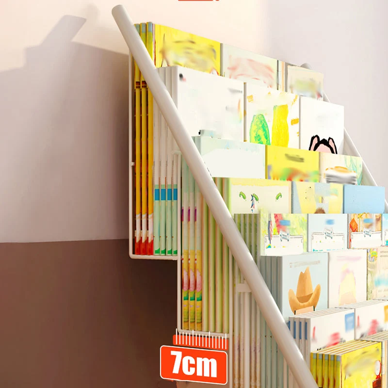 Scaffale per libri con scaletta chiusa metallo, ripiani inclusi. Libreria inclusa Clearhalo