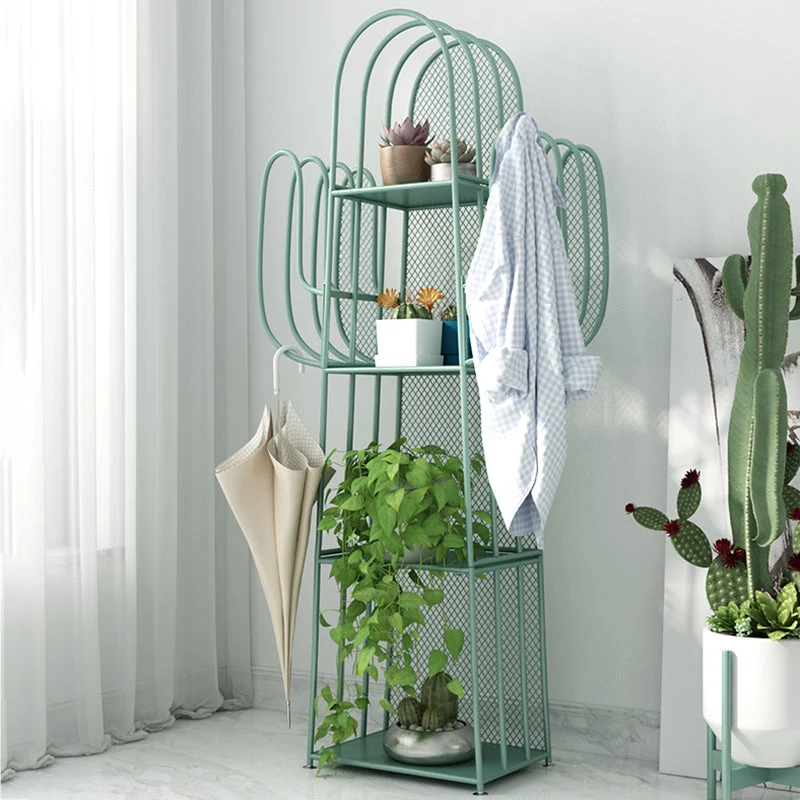 Scaffale scandinavo con finitura anticata Scaffale metallo Etagere, 59,05" H Clearhalo