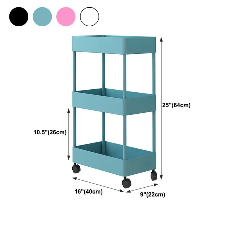 Scaffale scandinavo Etagere, struttura metallo, scaffale plastica, con ruote piroettanti Clearhalo