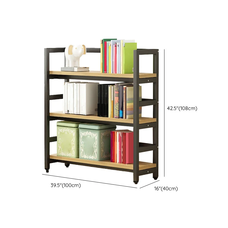 Scaffali per libreria moderni neri con schienale aperto inclusi per l'home office Clearhalo