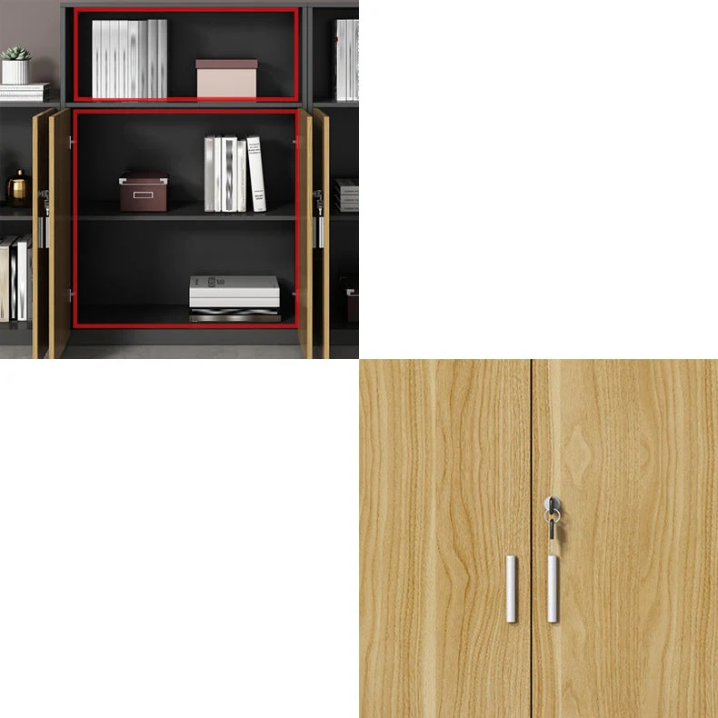 Schedario laterale moderno della metà del secolo Schedario legno per ufficio domestico Clearhalo