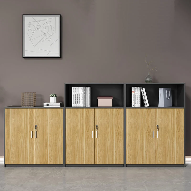 Schedario laterale moderno della metà del secolo Schedario legno per ufficio domestico Clearhalo