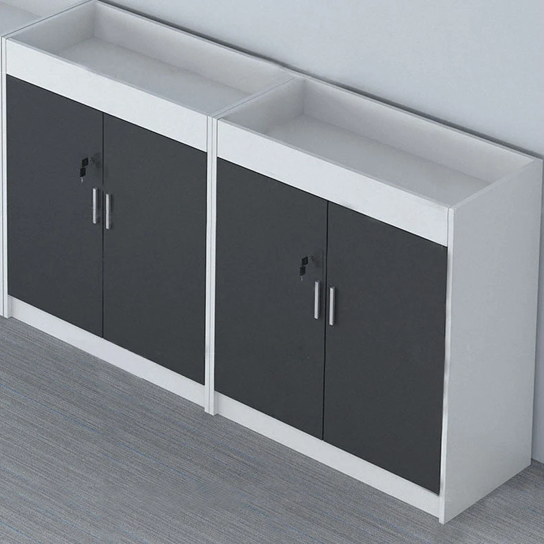 Schedario moderno laterale Schedario legno con pannello contrasto per ufficio domestico Clearhalo