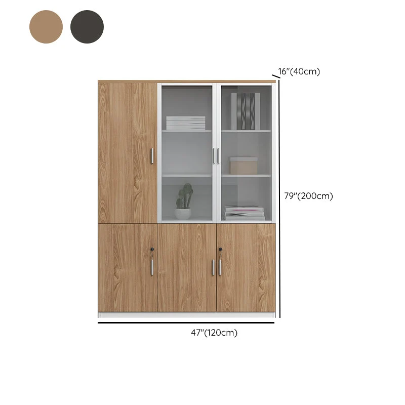 Schedario verticale legno Schedario moderno con serratura e contenitore Clearhalo