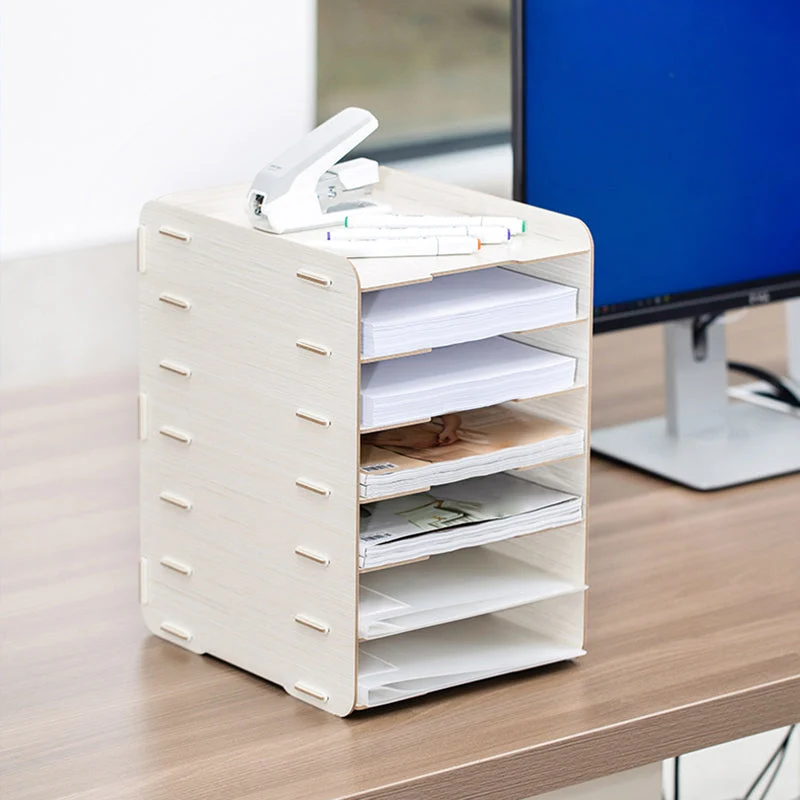 Schedario verticale moderno Schedario portaoggetti con struttura legno Clearhalo