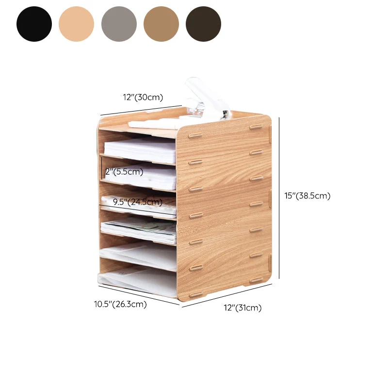 Schedario verticale moderno Schedario portaoggetti con struttura legno Clearhalo