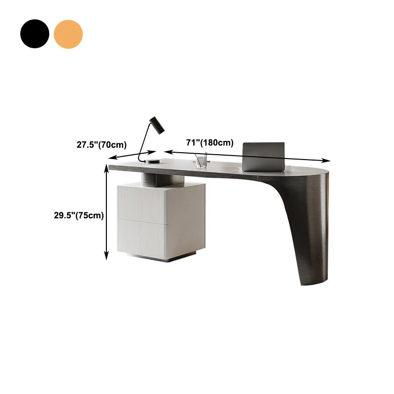 Scrittoio Glam Pietra con Cassettiera Scrivania per Ufficio Clearhalo