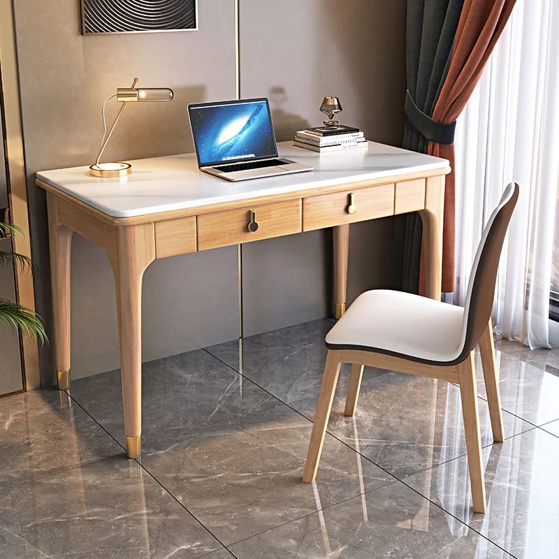 Scrittoio Glam Style Stone Scrivania rettangolare legno per la casa Clearhalo