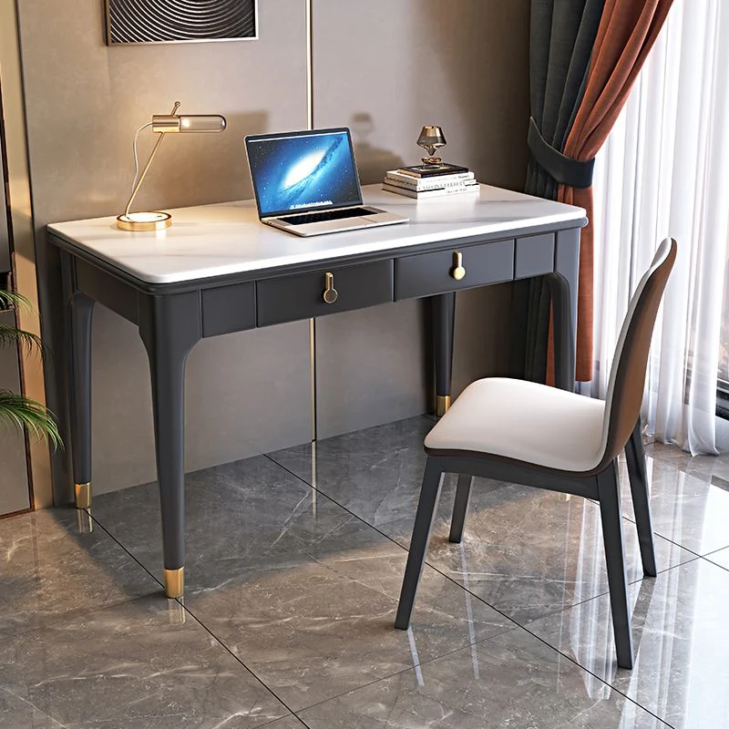 Scrittoio Glam Style Stone Scrivania rettangolare legno per la casa Clearhalo
