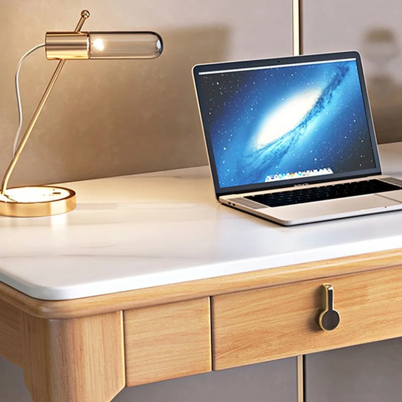 Scrittoio Glam Style Stone Scrivania rettangolare legno per la casa Clearhalo