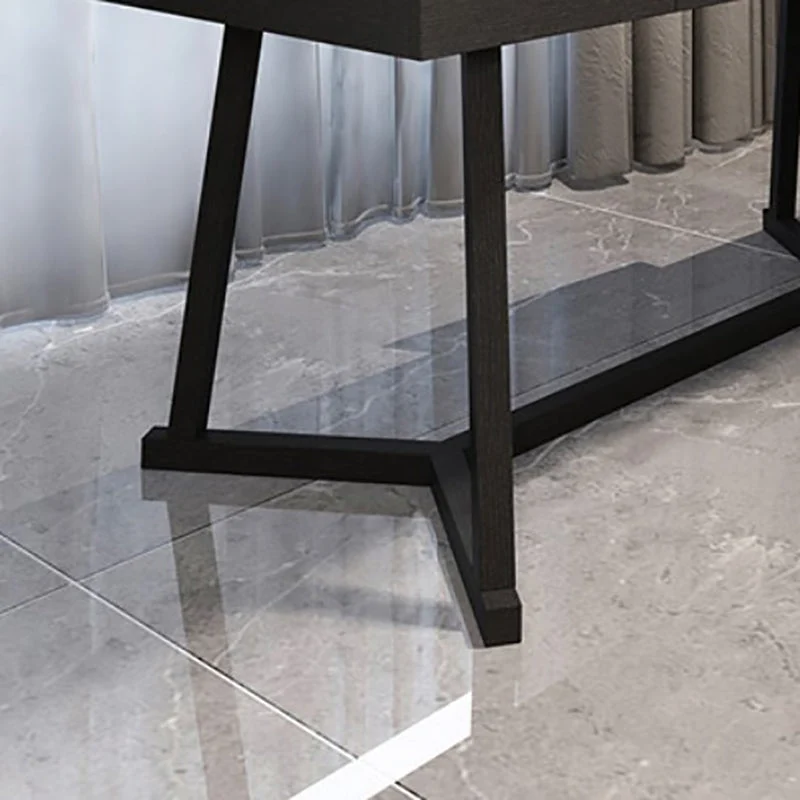 Scrittoio Industriale Nero con Cassetti Scrivania da Ufficio Rettangolare Clearhalo