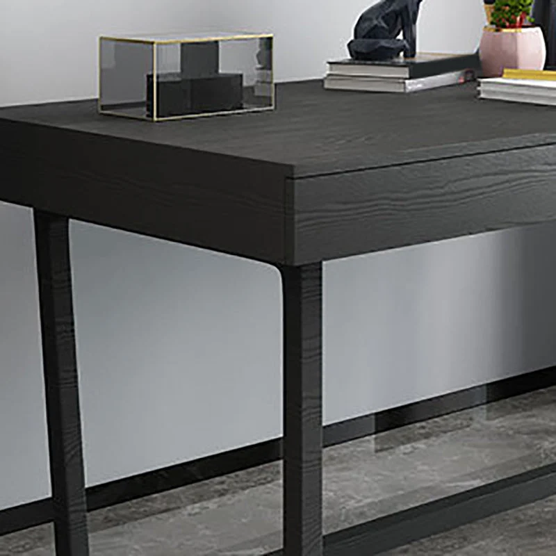 Scrittoio Industriale Nero con Cassetti Scrivania da Ufficio Rettangolare Clearhalo