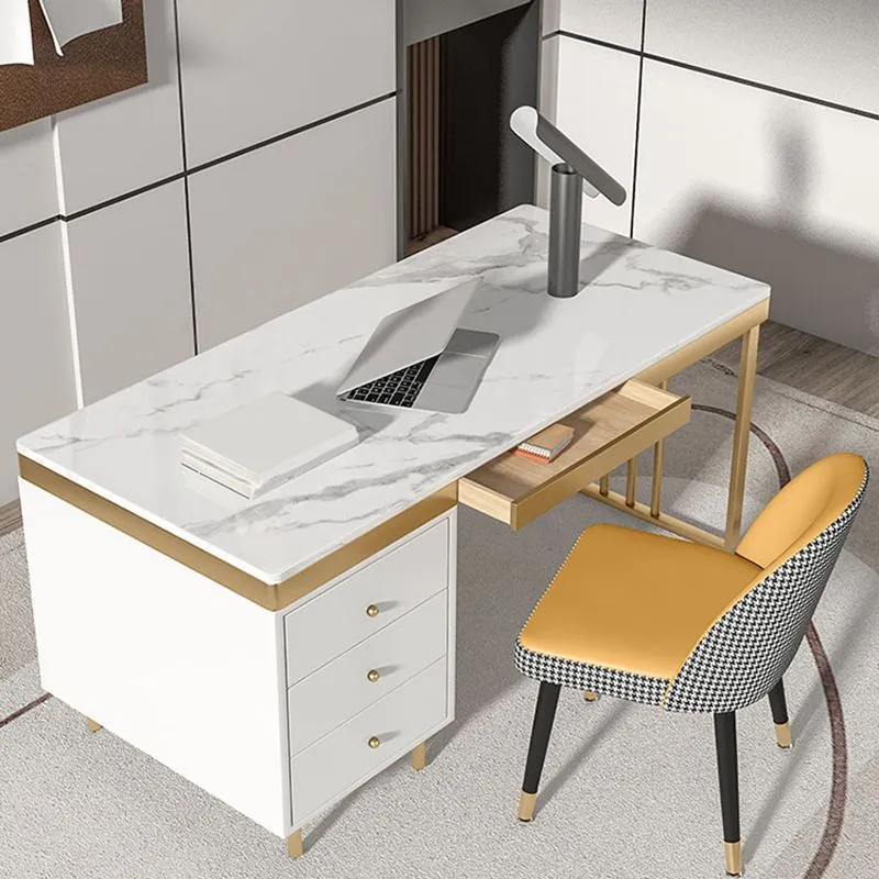 Scrittoio Industriale Pietra Scrivania rettangolare metallo per ufficio Clearhalo