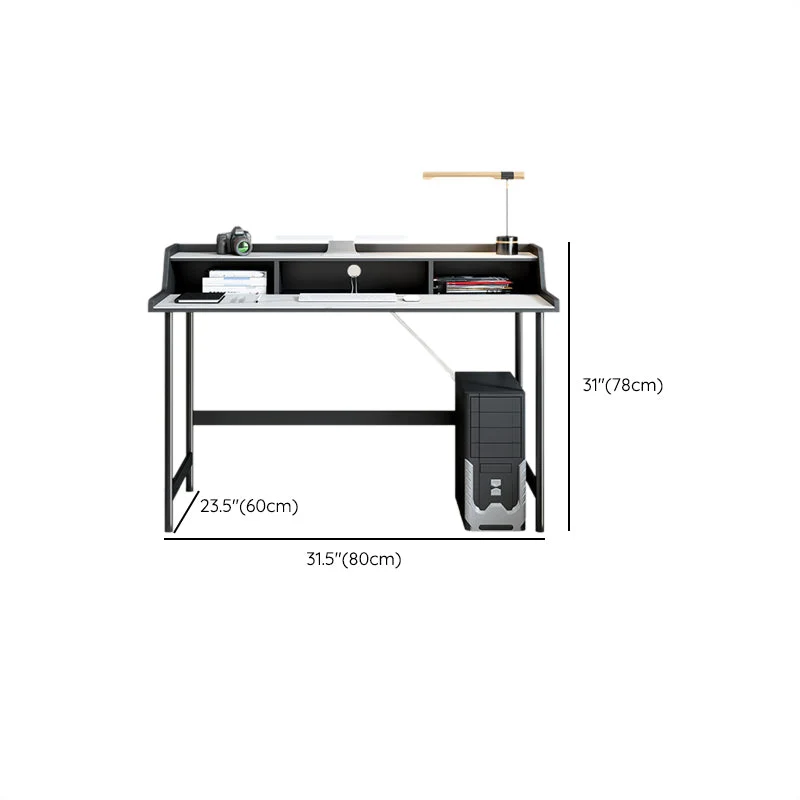 Scrittoio Industriale Scrittoio Rettangolare con Gambe Metallo Clearhalo