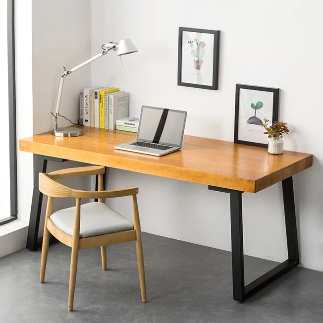 Scrittoio Rettangolare Legno Scrivania da Ufficio Moderna con Gambe Metallo Clearhalo