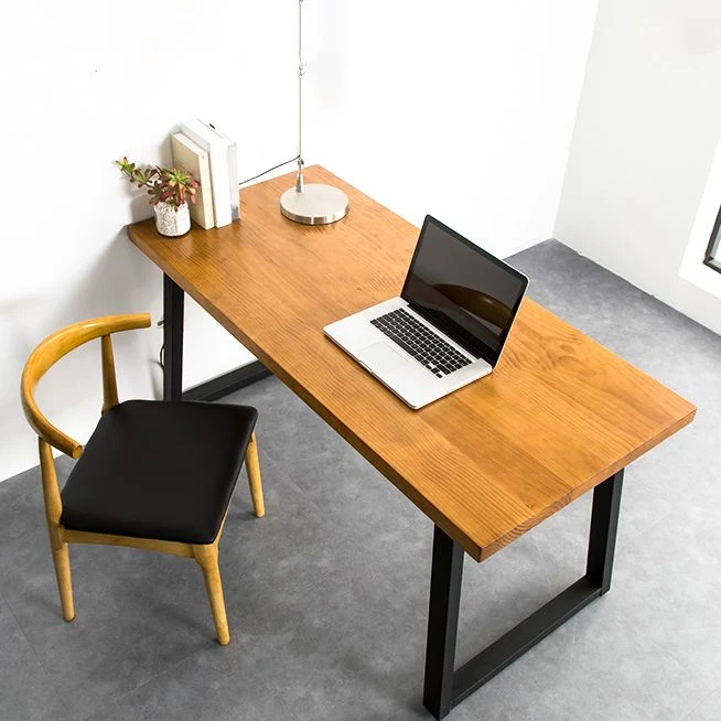 Scrittoio Rettangolare Legno Scrivania da Ufficio Moderna con Gambe Metallo Clearhalo