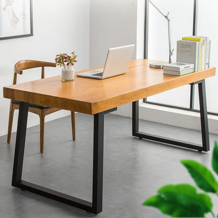 Scrittoio Rettangolare Legno Scrivania da Ufficio Moderna con Gambe Metallo Clearhalo