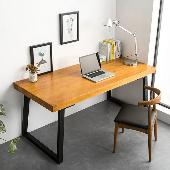 Scrittoio Rettangolare Legno Scrivania da Ufficio Moderna con Gambe Metallo Clearhalo