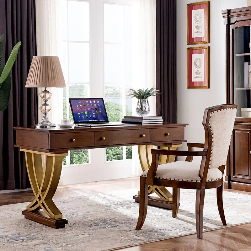 Scrittoio Stile Glam Scrivania da Ufficio Rettangolare Legno per la Casa Clearhalo
