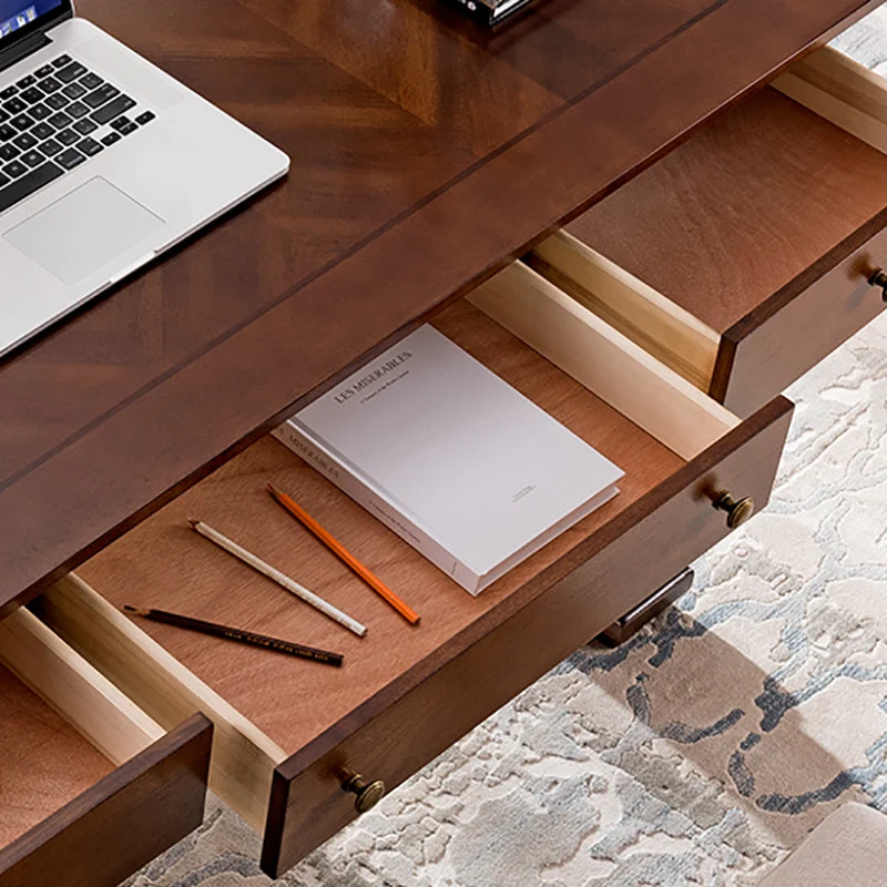 Scrittoio Stile Glam Scrivania da Ufficio Rettangolare Legno per la Casa Clearhalo
