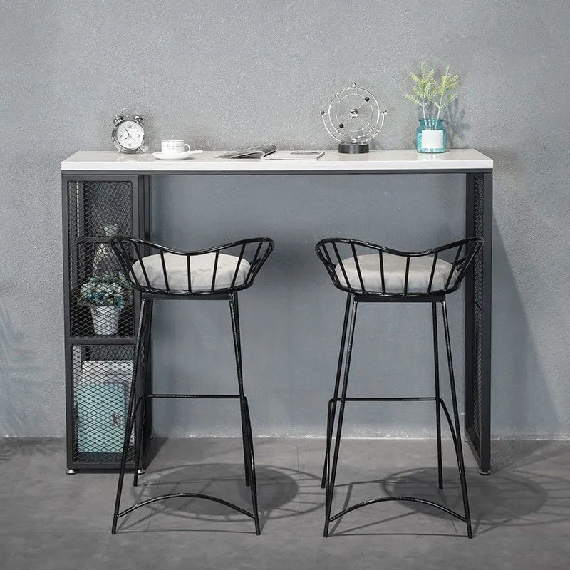 Scrivania da bar bistrot bianco e nero con tavolo da bar bistrot pietra da soggiorno Clearhalo
