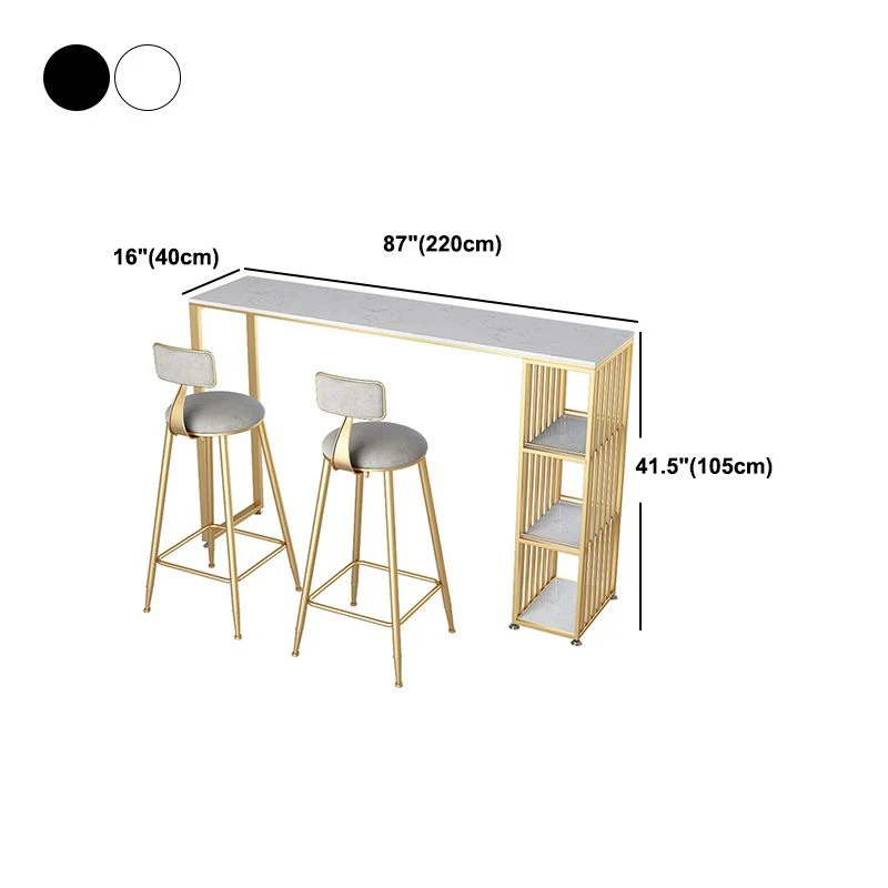 Scrivania da bar bistrot contemporanea per interni con tavolo da bar bistrot con doppio piedistallo portaoggetti Clearhalo