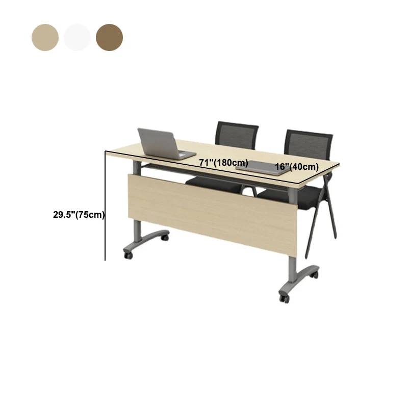 Scrivania Contemporanea per Ufficio Scrivania Rettangolare H 30" con Ruote Clearhalo