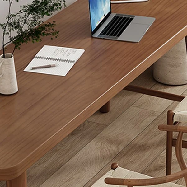 Scrivania curva legno massello Moderna scrivania da ufficio larga 23,62 pollici Clearhalo