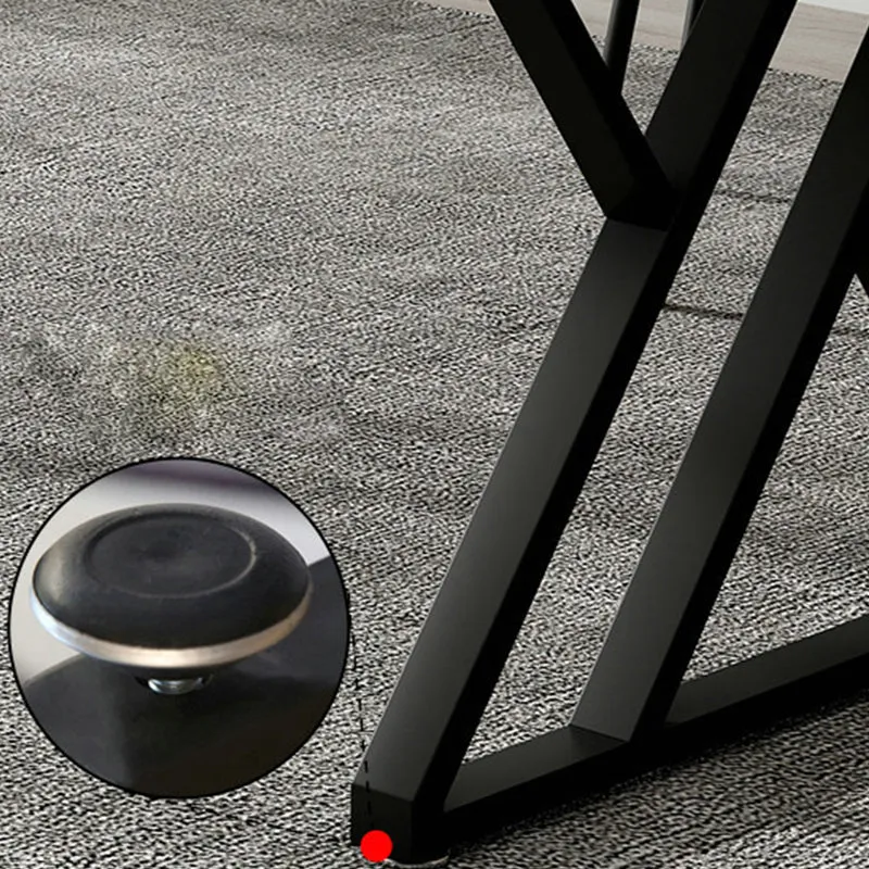 Scrivania curva moderna con cavalletto bianco e gambe metallo Clearhalo