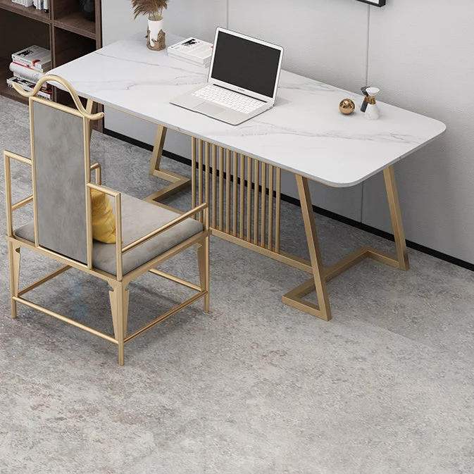 Scrivania curva pietra Glam Scrivania alta da 29,53 pollici con 1 ripiano Clearhalo
