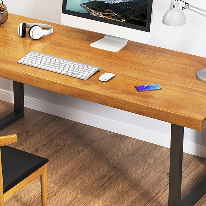 Scrivania da gioco contemporanea legno marrone Scrivania da 30 pollici con gambe ferro Clearhalo
