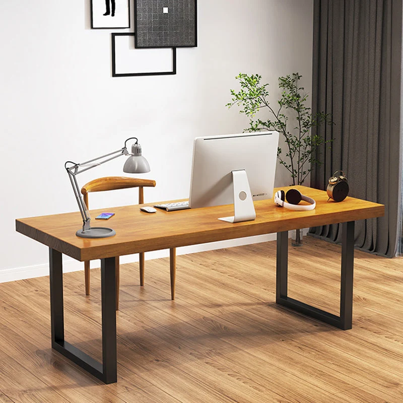 Scrivania da gioco contemporanea legno marrone Scrivania da 30 pollici con gambe ferro Clearhalo