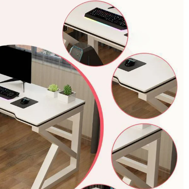 Scrivania da gioco contemporanea Scrivania da ufficio legno con finitura anticata con gambe metallo Clearhalo