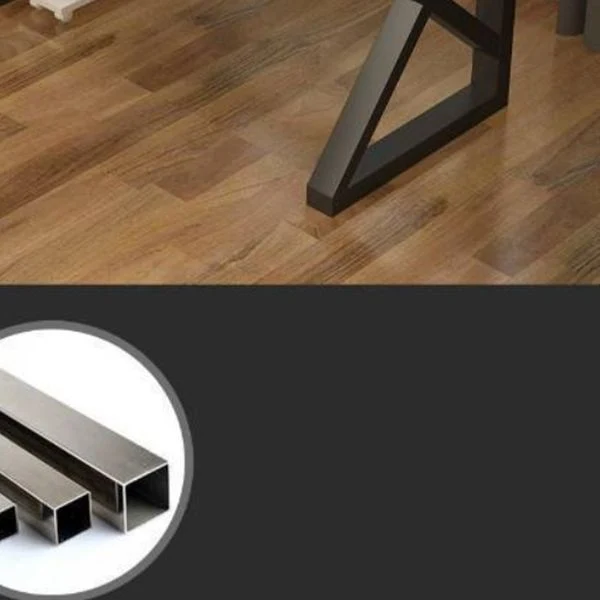 Scrivania da gioco contemporanea Scrivania da ufficio legno con finitura anticata con gambe metallo Clearhalo