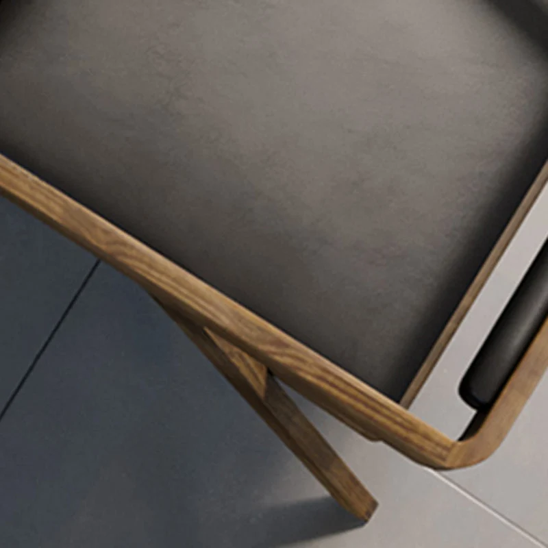 Scrivania industriale H da 29,25 pollici Scrivania ovale legno massello Clearhalo