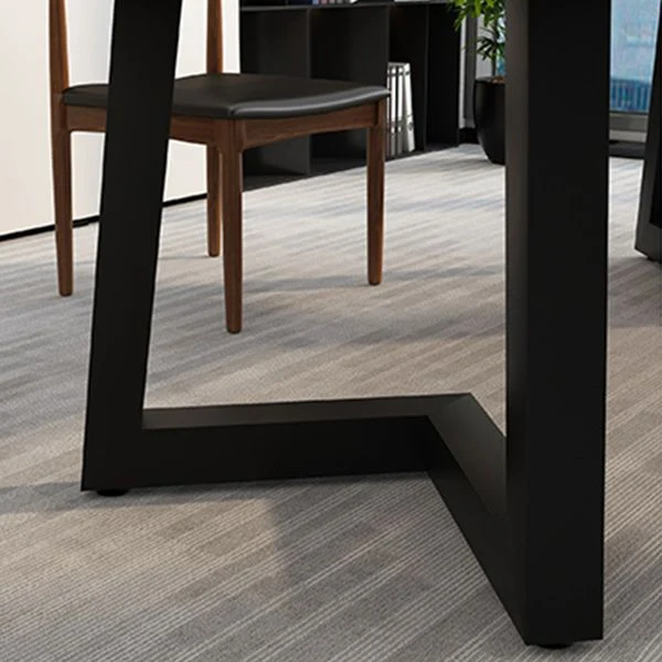 Scrivania industriale legno massello Scrivania da ufficio rettangolare con gambe ferro Clearhalo
