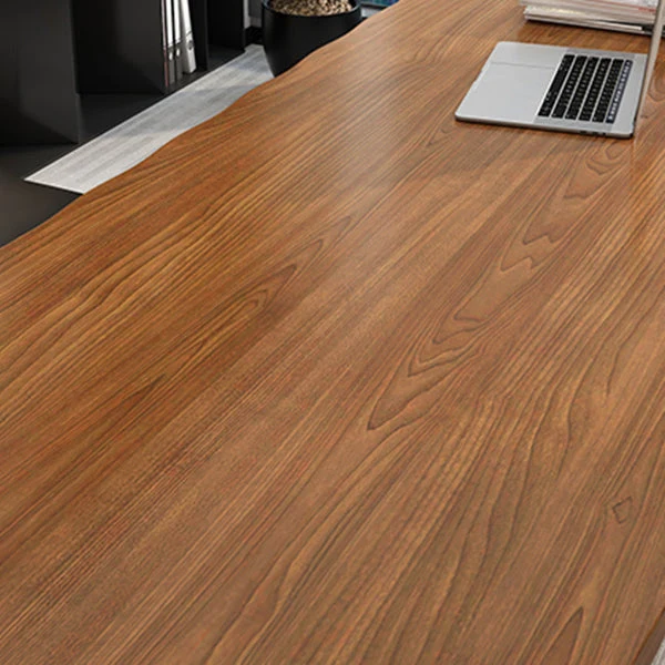 Scrivania industriale legno massello Scrivania da ufficio rettangolare con gambe ferro Clearhalo