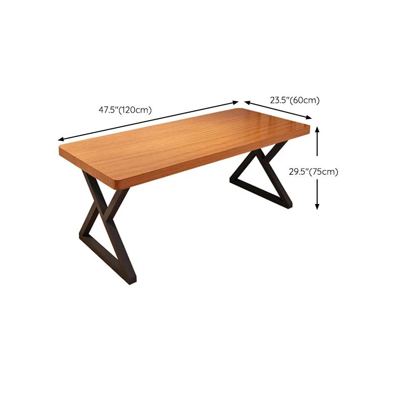 Scrivania industriale legno massello Scrivania da ufficio rettangolare naturale Clearhalo