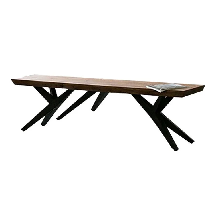 Scrivania industriale marrone Scrivania da ufficio rettangolare legno massello Clearhalo