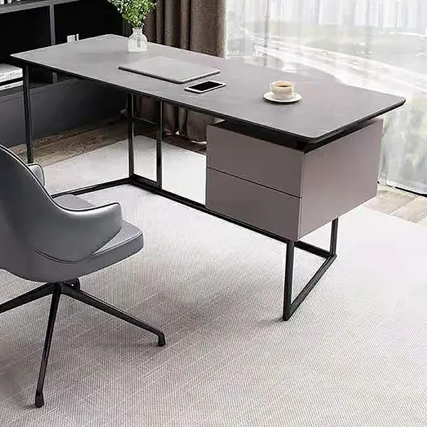 Scrivania industriale da 23 pollici di larghezza. Scrivania da ufficio rettangolare 2 cassetti Clearhalo