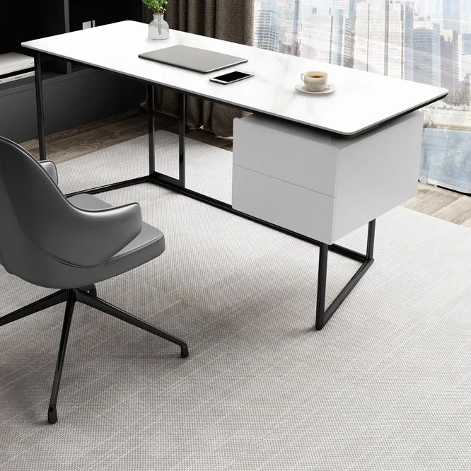 Scrivania industriale da 23 pollici di larghezza. Scrivania da ufficio rettangolare 2 cassetti Clearhalo