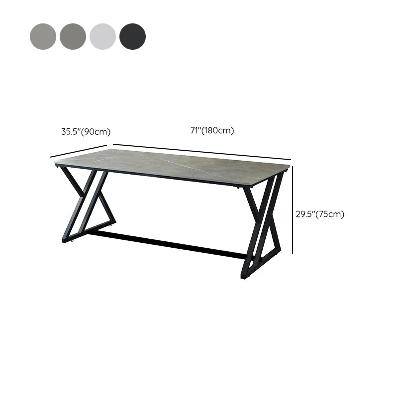 Scrivania industriale rettangolare Scrivania da ufficio marmo con gambe metallo Clearhalo