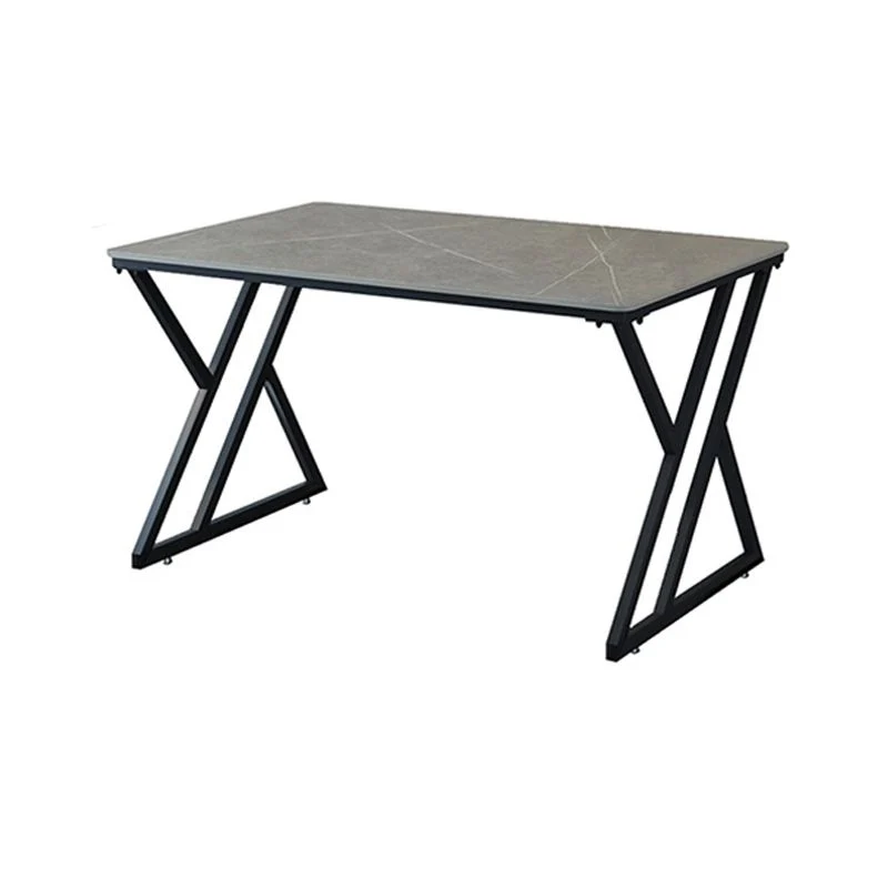 Scrivania industriale rettangolare Scrivania da ufficio marmo con gambe metallo Clearhalo