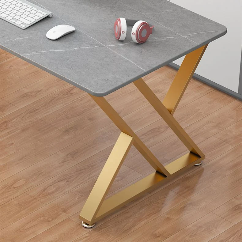 Scrivania industriale da 29 "H Scrivania da ufficio rettangolare slitta grigia Clearhalo