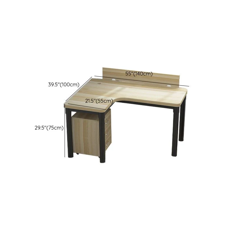 Scrivania industriale da ufficio forma di L legno lavorato (mobile non incluso) Clearhalo