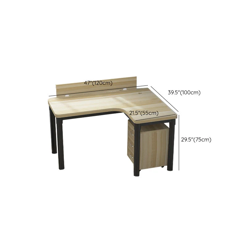 Scrivania industriale da ufficio forma di L legno lavorato (mobile non incluso) Clearhalo